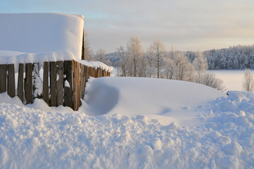 Winter snow evening