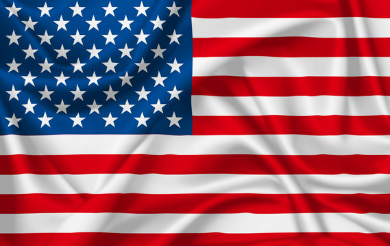 Flag of United States of america waving with silky look