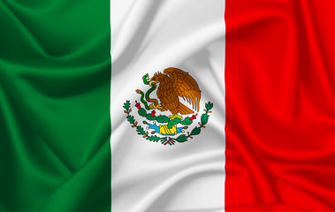 Flag of Mexico waving with silky look