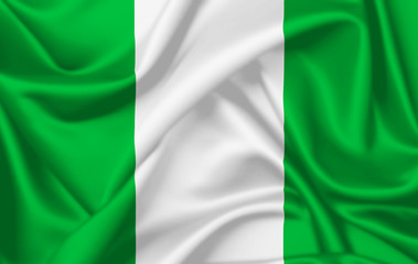 Flag of Nigeria waving with silky look