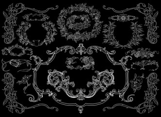 Cartouches set illustration