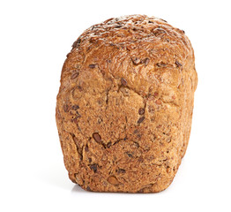 whole grain bread isolated on white background