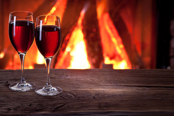 Glasses of wine.