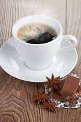 Obraz na płótnie Canvas kawa z czekoladą i suchym śniadanie