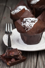 Fresh chocolate muffins