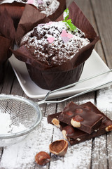Fresh chocolate muffins