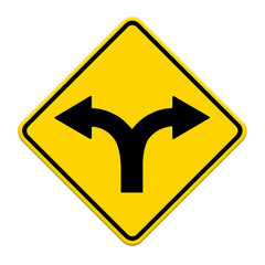 Fork in the road sign