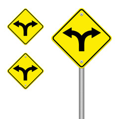 Fork in the road sign