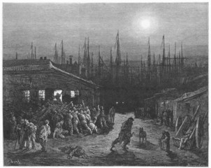 The Docks Night Scene - Gustave Dore's London: a Pilgrimage