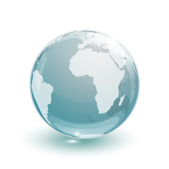 glass globe earth map 3d blue