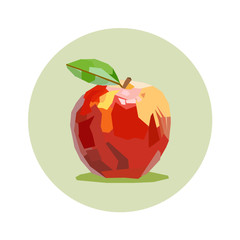 red apple draw in green circle