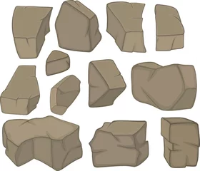 Rolgordijnen stones set cartoon © liusa