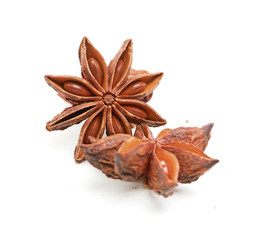 Star anise isolated on white background