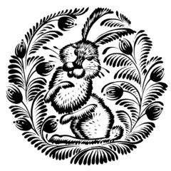 decorative silhouette of a hare