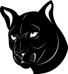 illustration of silhouette tiger or cat