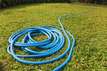 coiled garden hose