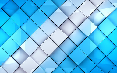 Fondo abstracto con cubos en tono azul
