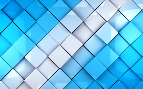 Fondo abstracto con cubos en tono azul