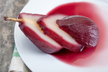 Pear in wine