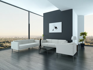 Ultramodern Loft Living Room Interior