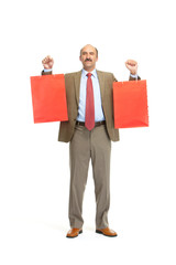 Businessman and paper bags