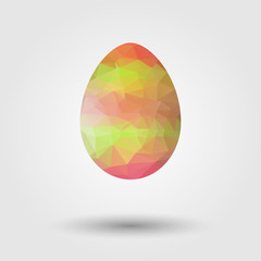 Vector retro egg made of color triangles