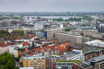 Obraz premium Aerial view of Hamburg, Germany