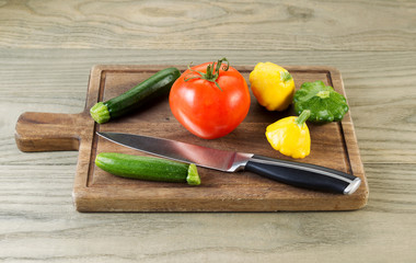 Fresh Vegetables on Wooden Board