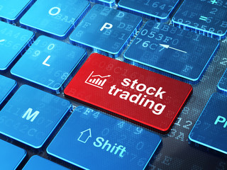 Fototapeta premium Business concept: Growth Graph and Stock Trading on computer