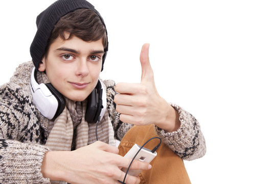 Teen chatting with mobile phone