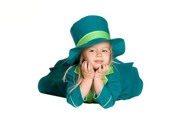 Child in costumes leprechaun, St. Patrick's Day