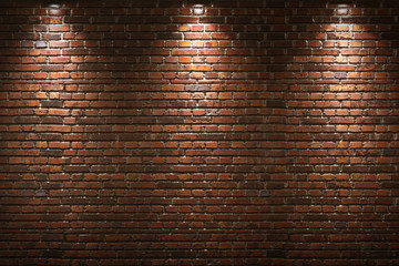 Panele Szklane  Podświetlany mur z cegły