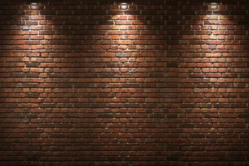 Foto op Plexiglas Verlichte bakstenen muur © beawolf