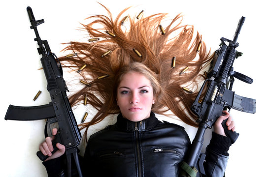 woman with a gun