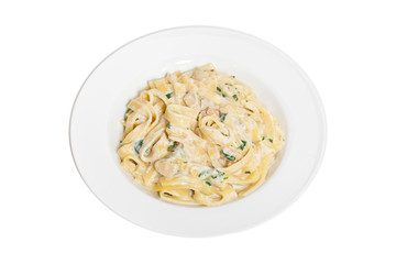 Chicken fettuccine alfredo with spinach