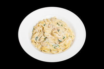 Chicken fettuccine alfredo with spinach