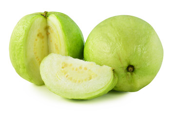 Guava fruit on isolated white background