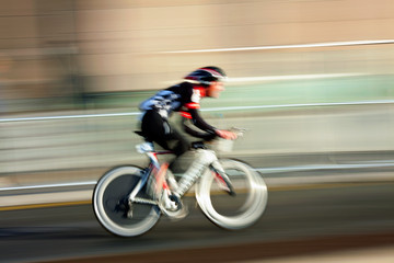 Fototapeta premium cyclist , blurred motion