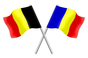 Drapeaux : duo Belgique Roumanie