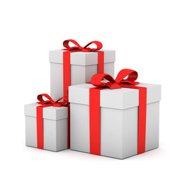 3d Gift box and ribbon