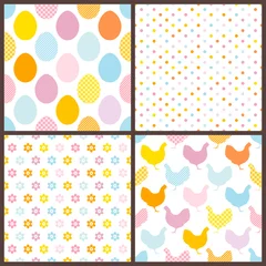 4 Seamless Pattern Easter Egg & Chicken Blue/Pastel © Jan Engel