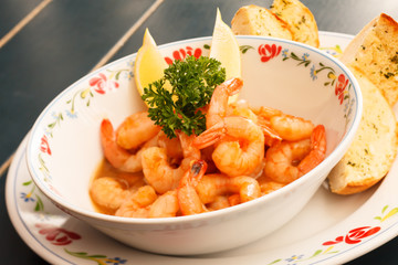 shrimps with lemon