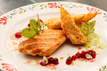 chicken with cranberry sauce