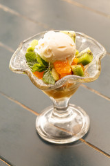 ice cream with fruits