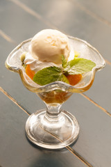 ice cream with fruits