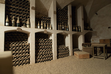 The cellar to the storage of wine in the castle Valencay.