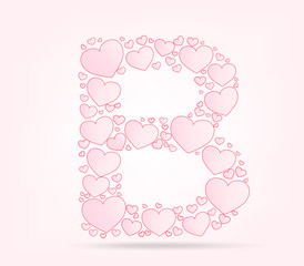 Font of hearts vector illustration