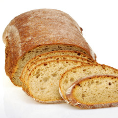 partially sliced ​​bread