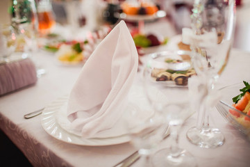 Table set for an event party