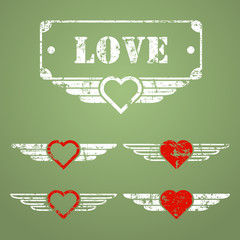Military style love emblems